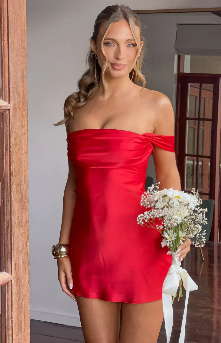 Zoella Red Off The Shoulder Mini Dress
