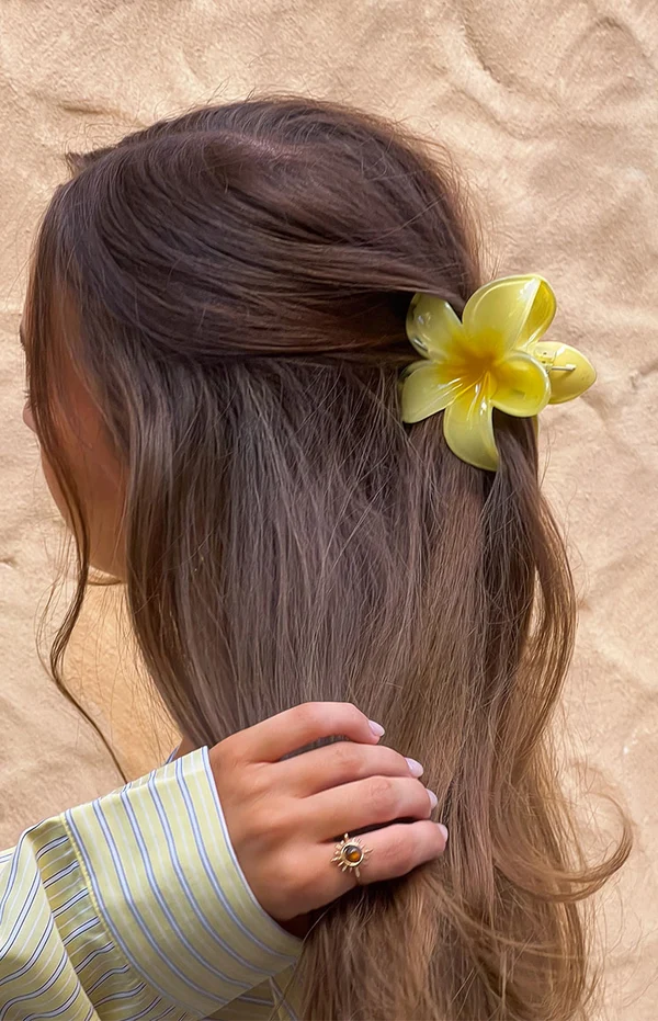 Frangipani Yellow Flower Clip