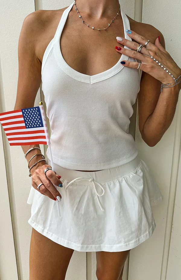 Dulcie White Micro Skort