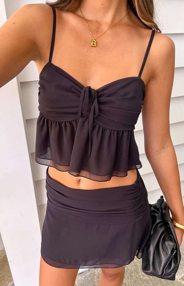 Zyra Black Crop Top