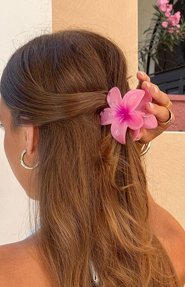 Frangipani Pink Flower Clip