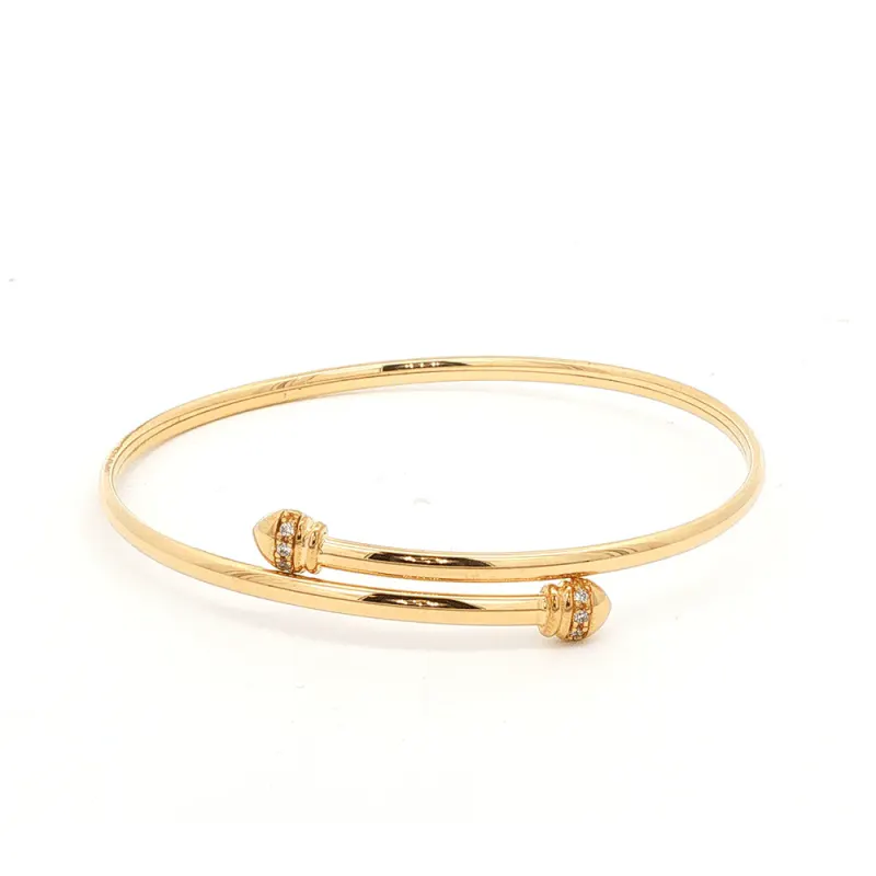 9kt Bonded Gold Silver Filled Cubic Zirconia Bangle