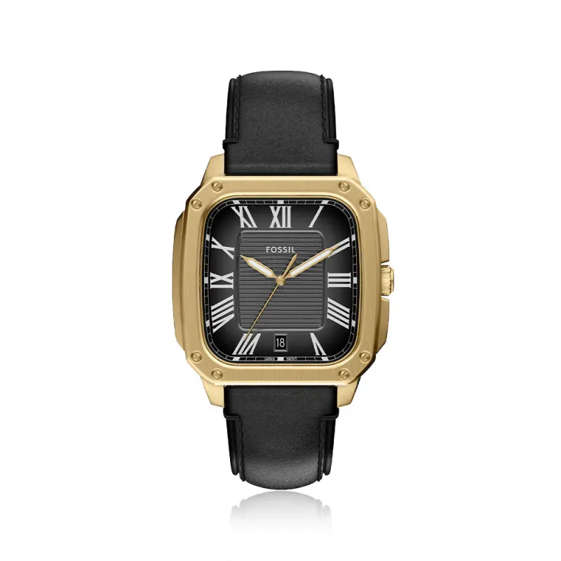 Fossil Crosby Black Leather Watch FS6151