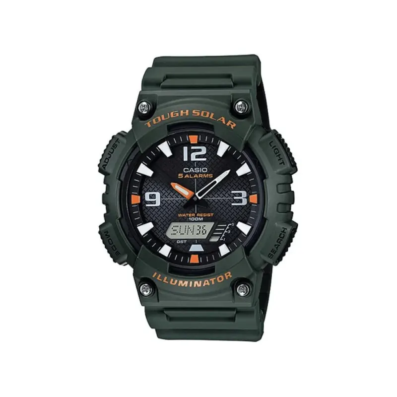 Casio Solar Analog-Digital Green Watch AQS810W-3A