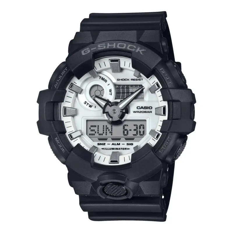 Casio G Shock Black and White Digital Watch GA700WD-1A