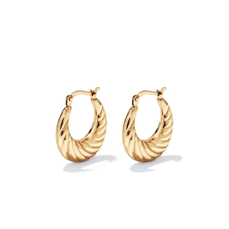 Twist Creole Hoop Earrings in 18kt Fine Gold-Plated Sterling Silver