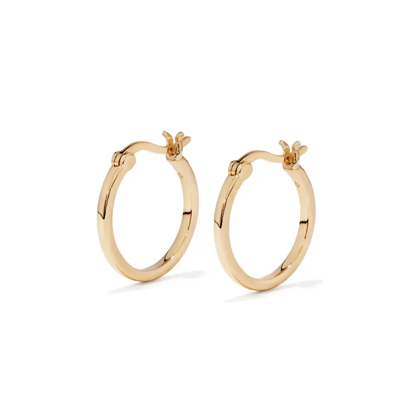 15mm Round Hoops in 18kt Gold Plated Sterling Silver