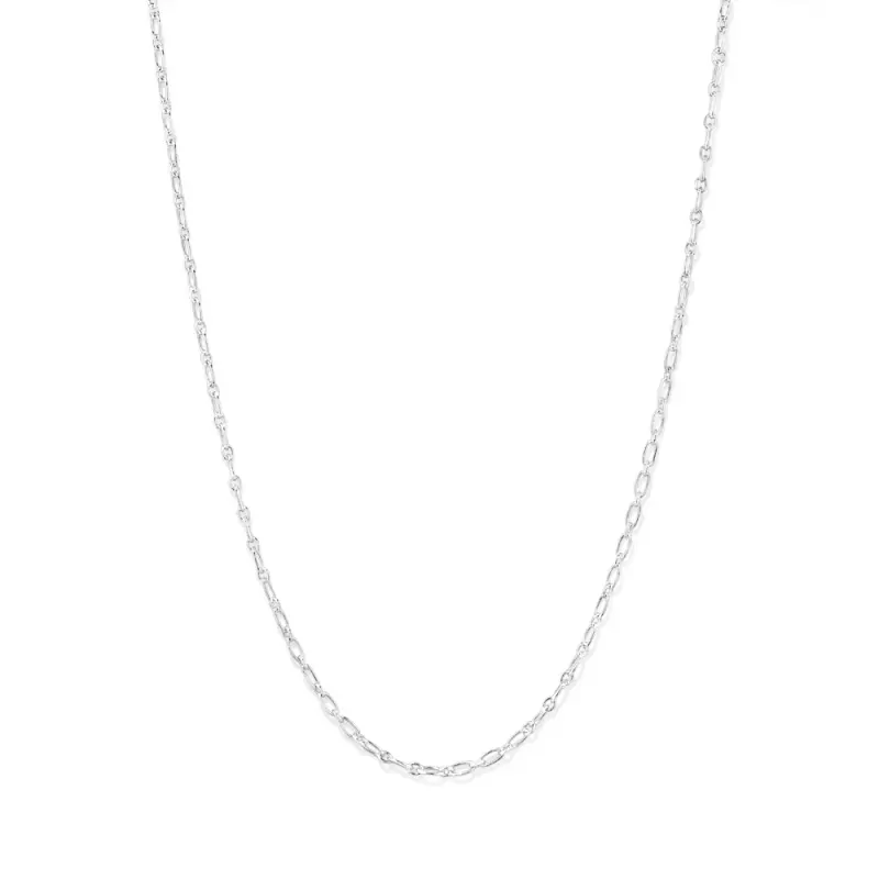 50cm 3mm Width Figaro Paperclip Chain in Sterling Silver