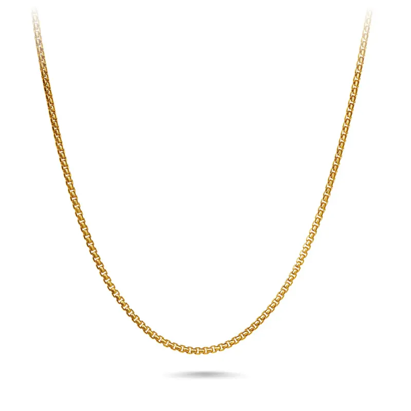 9kt Yellow Gold Round Box Chain Necklace 45cm