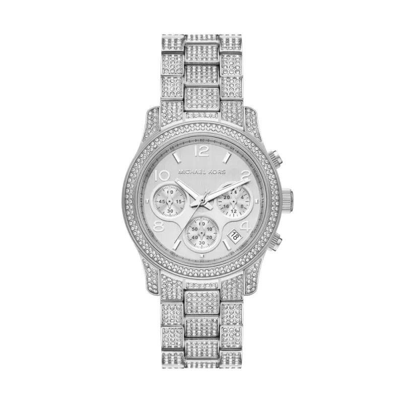 Michael Kors Runway Pav� Silver-Tone Watch mk7434