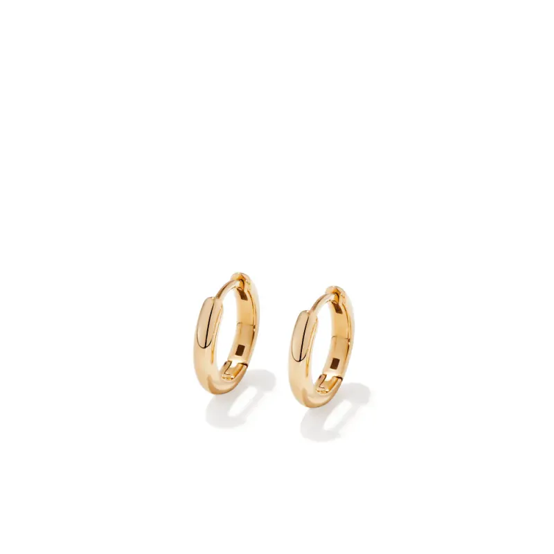 10mm Half Round Huggie Earrings in 18kt Gold Plated Sterling Silver
