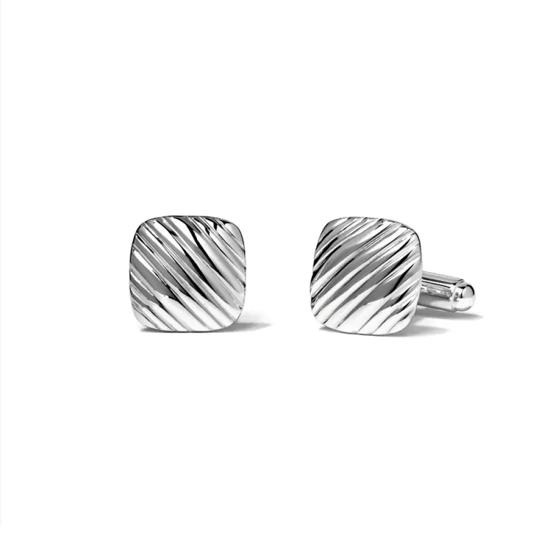 Ripple Textured Cufflinks in Sterling Silver