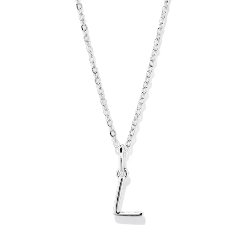 45cm Initial L Pendant Necklace in Sterling Silver