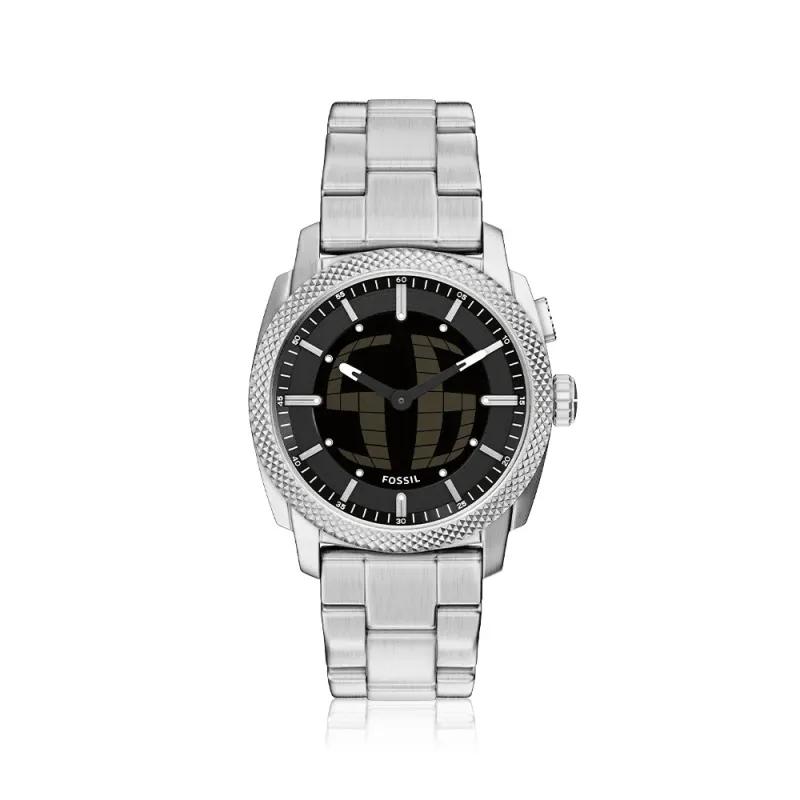 Fossil Machine Big Tic Silver Tone Watch FS6155