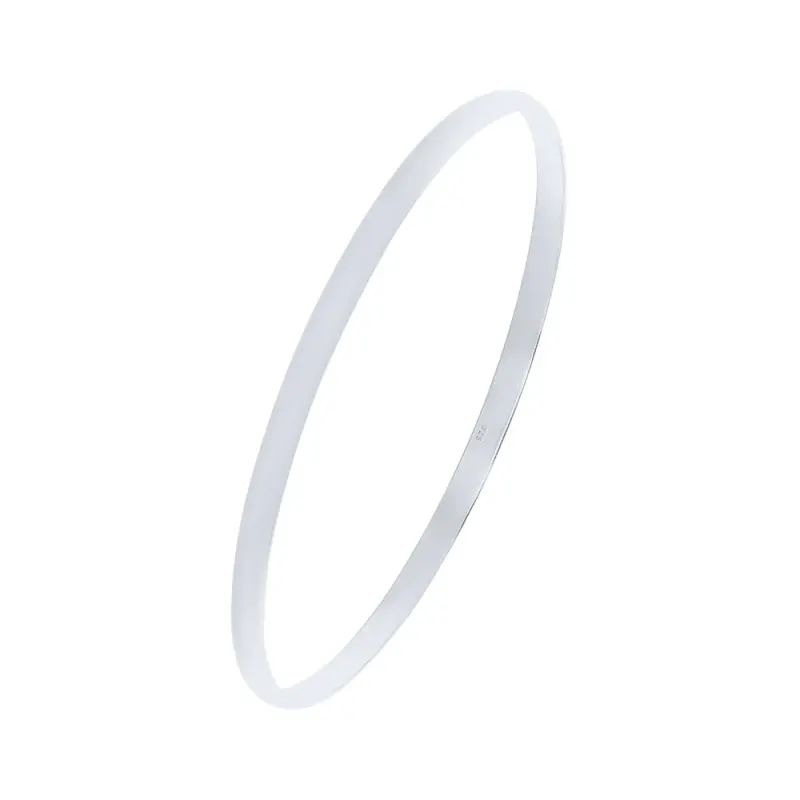 60mm 4mm Width Half Round Solid Bangle in Sterling Silver