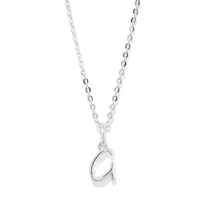45cm Initial G Pendant Necklace in Sterling Silver