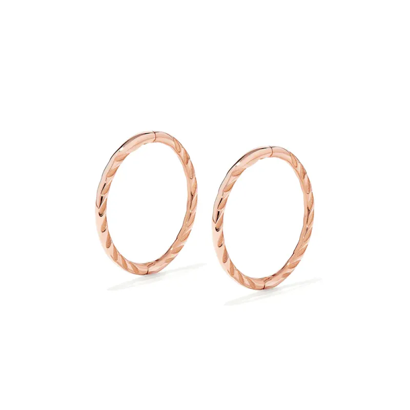 12mm Twist Sleeper Earrings in 9kt Rose Gold