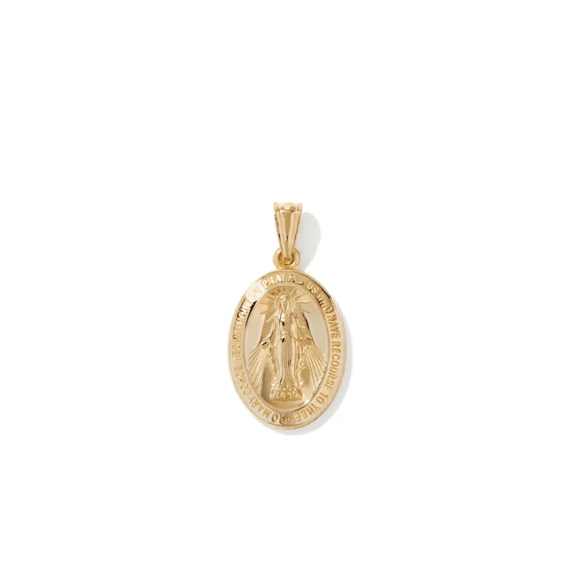 29mm Oval Madonna Pendant in 9kt Bonded Gold Silver Filled