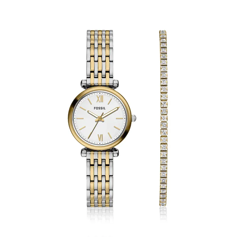 Fossil Carlie Two-Tone Watch Gift Set ES5450SET