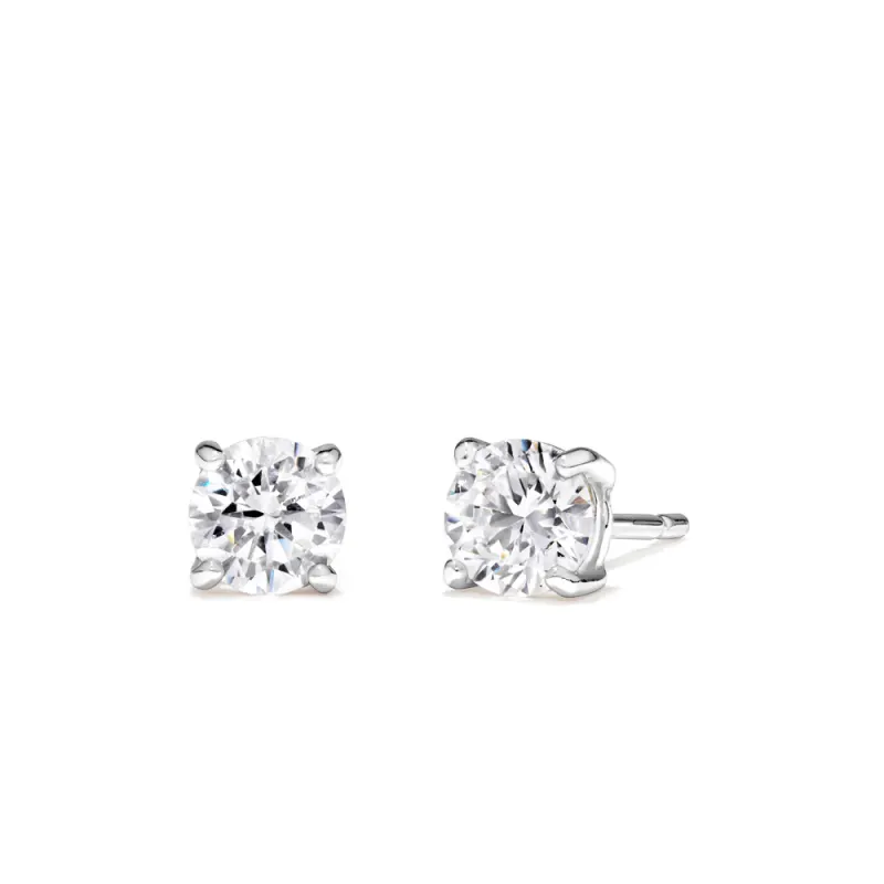 Sterling Silver 5mm Cubic Zirconia Earrings