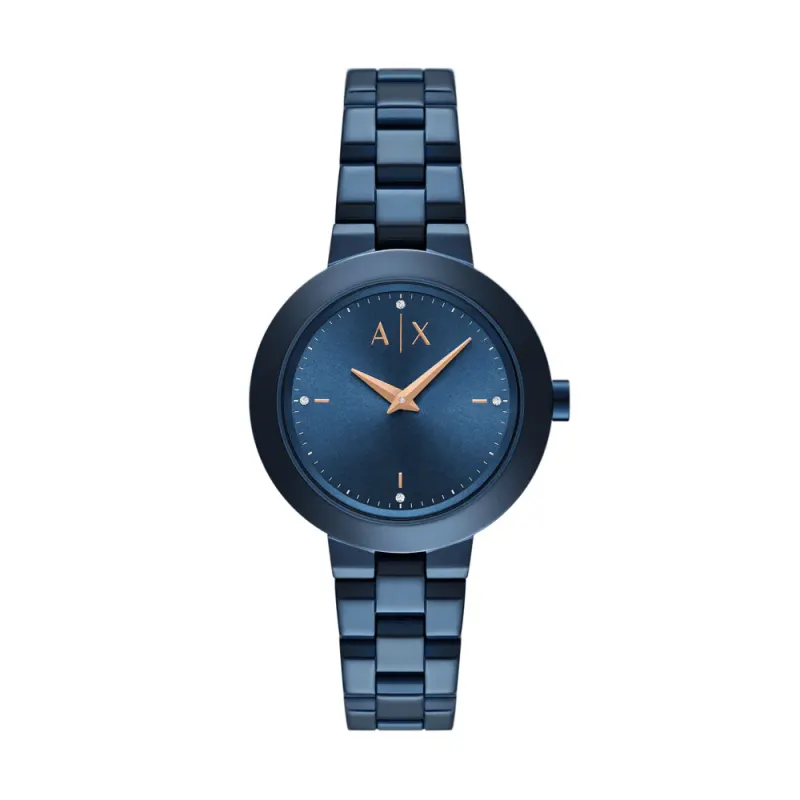 Armani Exchange Two-Hand Ocean Blue Stainless Steel Watch AX5175