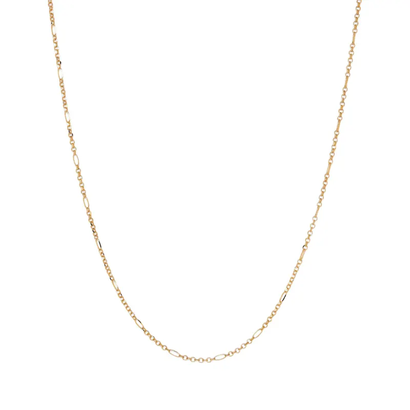 55cm 2mm Width Diamond Cut Figaro Chain Necklace in 9kt Yellow Gold
