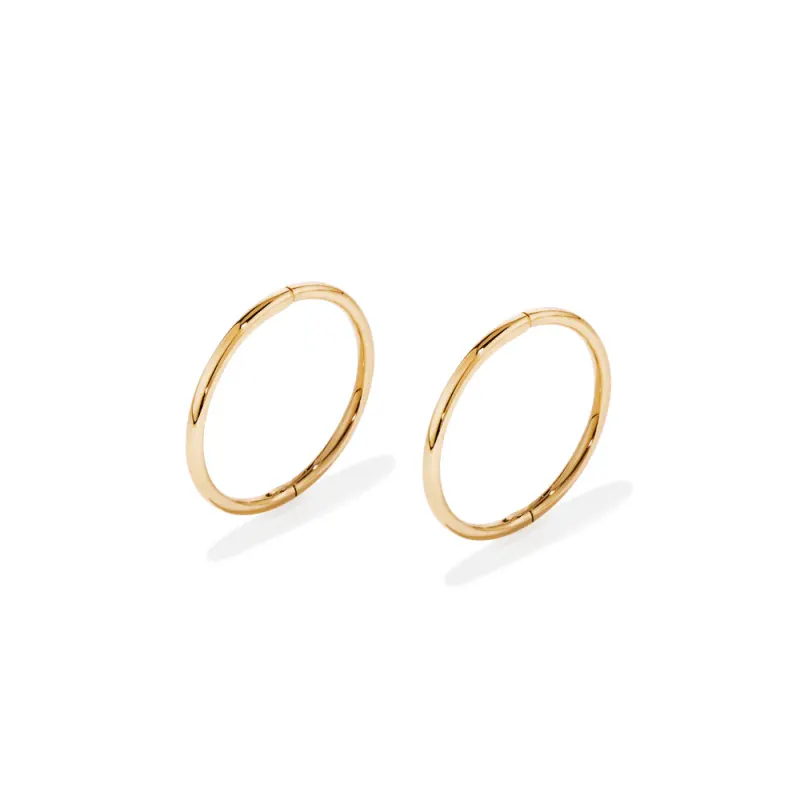 14mm Sleeper Earrings in 9kt Gold