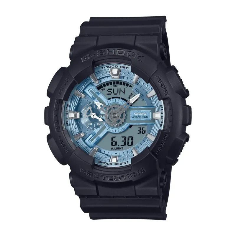 Casio G Shock Black and Blue Digital Watch GA110CD-1A2