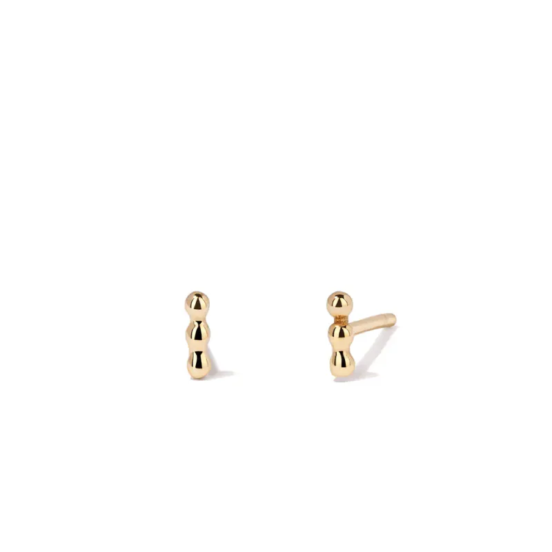 Micro Ball Trio Stud Earrings in 9kt Yellow Gold