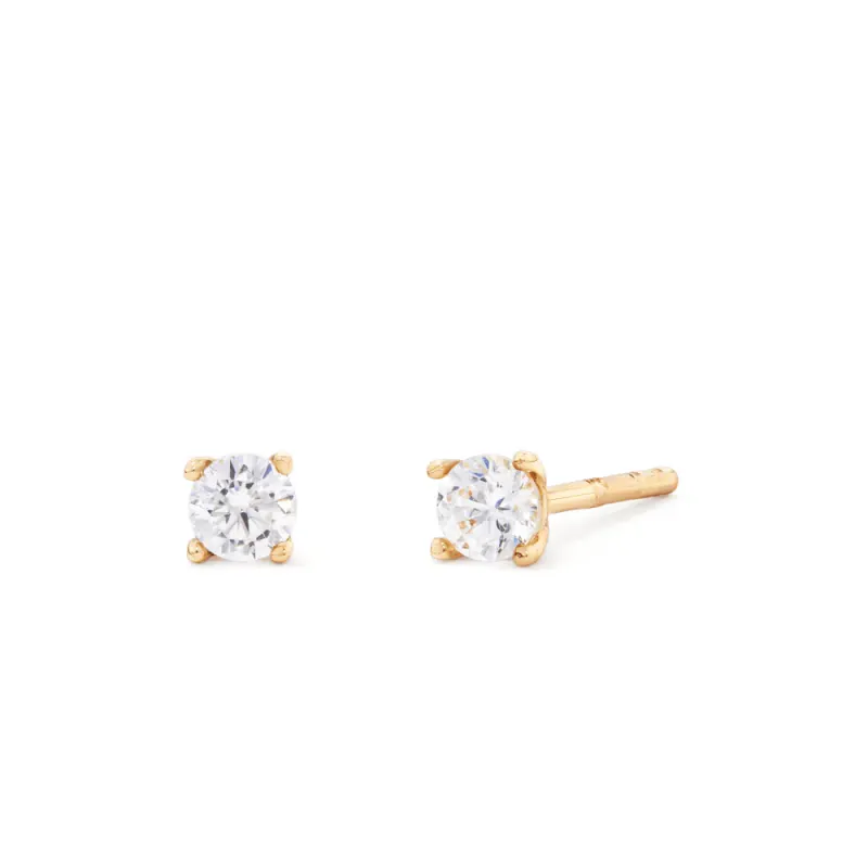 3mm Cubic Zirconia Claw Stud Earrings in 9kt Yellow Gold