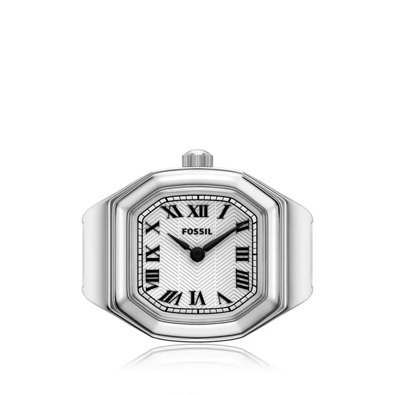 Fossil Harlow Silver Tone Ring Watch ES5482