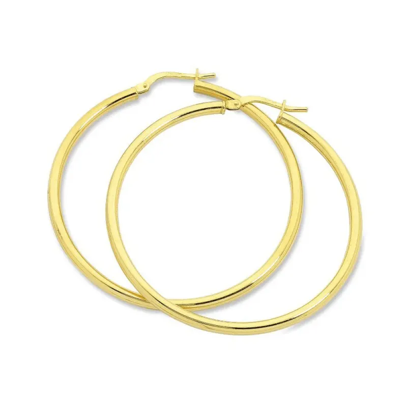 20mm Round Hoop Earrings in 9kt Bonded Gold Silver Filled