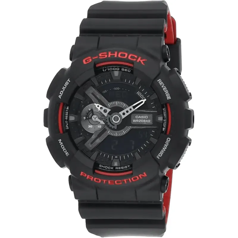 Casio G-Shock Analog-Digital Black and Red Watch GA110HR-1A