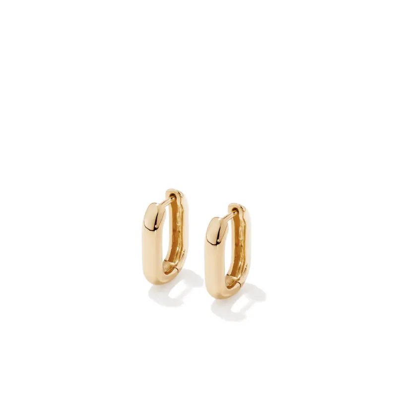 15mm Paperclip Huggie Earrings in 18kt Gold Plated Sterling Silver