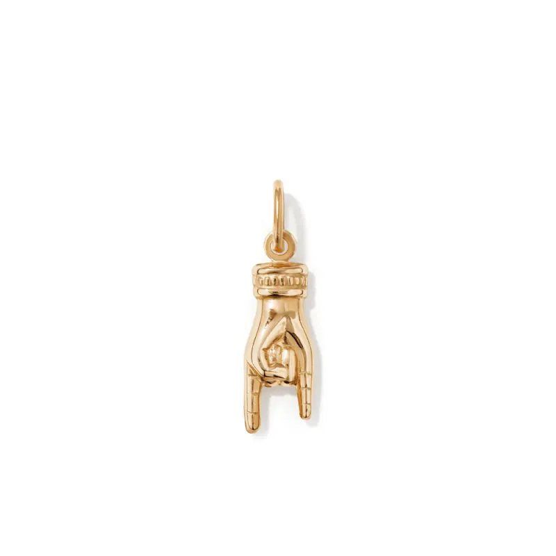14mm Horned Hand Pendant in 9kt Bonded Gold Silver Filled