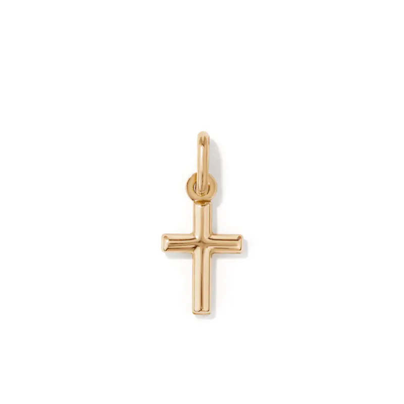 12mm Cross Pendant in 9kt Bonded Gold Silver Filled