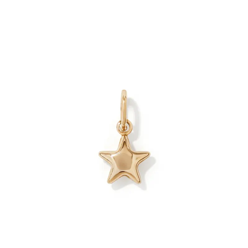 7mm Puff Star Pendant in 9kt Bonded Gold Silver Filled