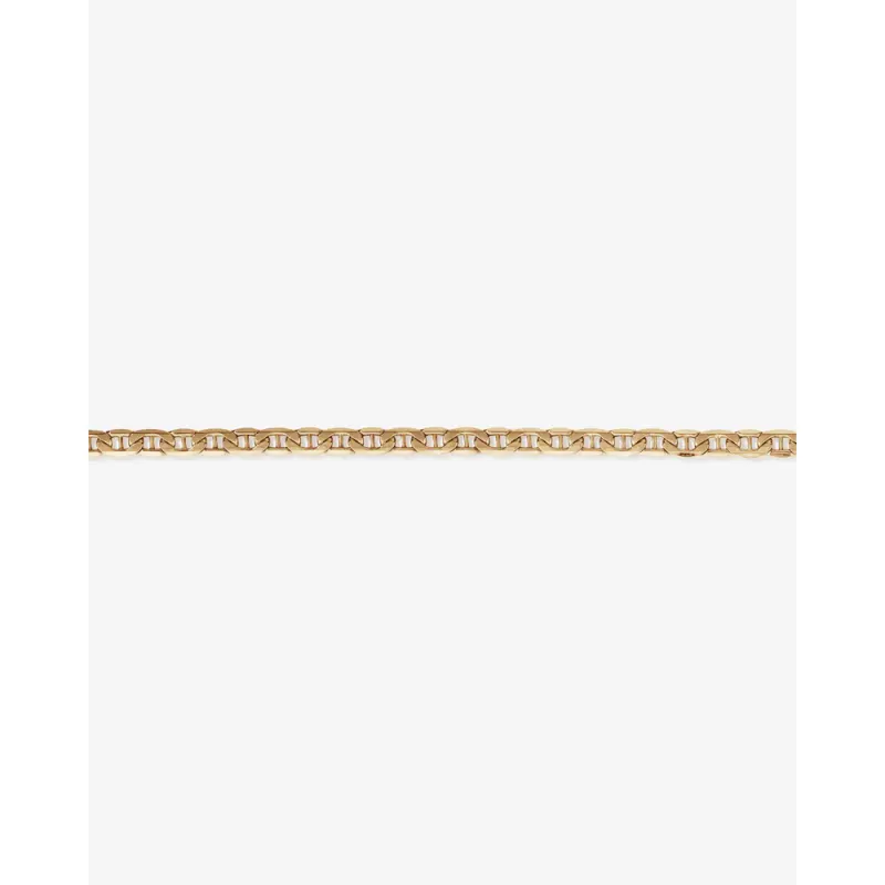 9kt Yellow Gold Bevelled Mariner Chain Necklace 45cm