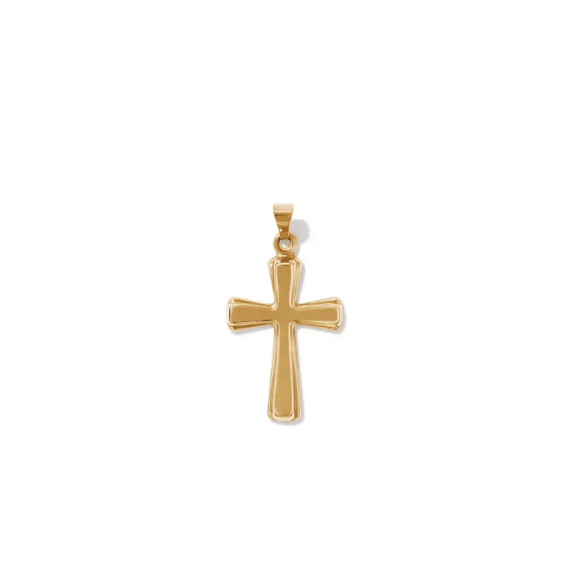 27mm Tapered Cross Pendant in 9kt Bonded Gold Silver Filled