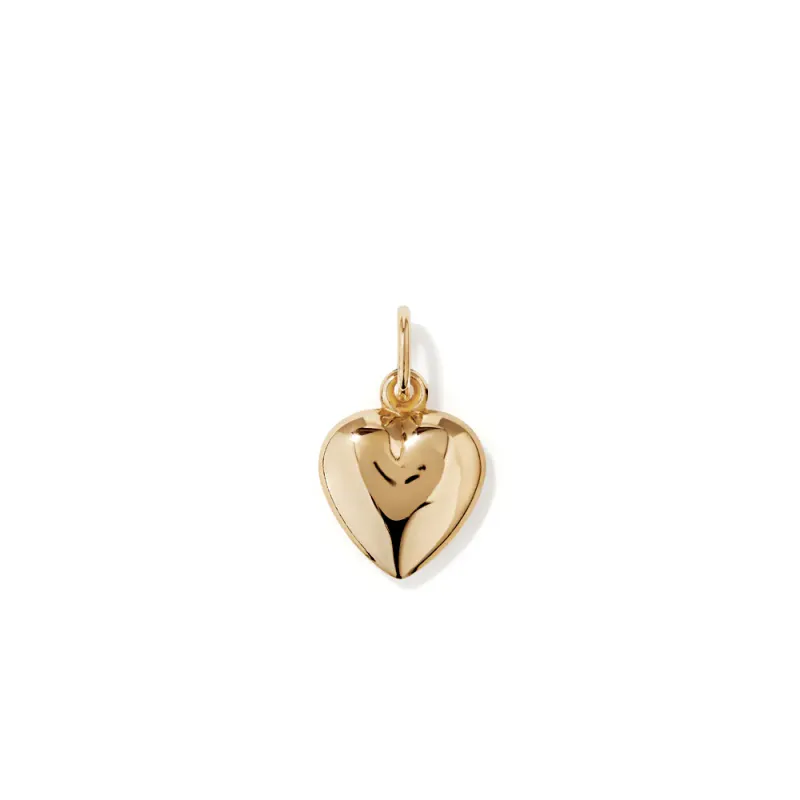 10mm Puff Heart Pendant in Bonded 9kt Gold