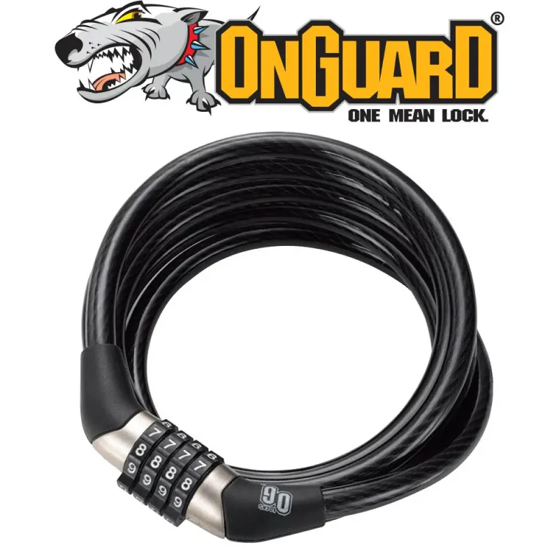 OnGuard - Coiled Cable Lock Combo - 150cm x 8mm
