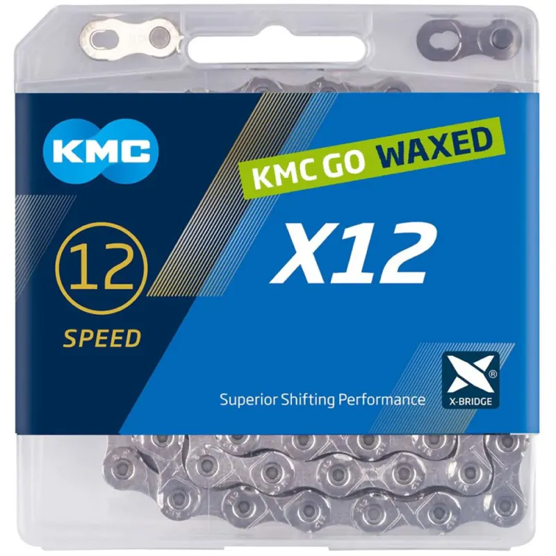 KMC X12 - 126L Silver - Pre Waxed 12 SPD Chain