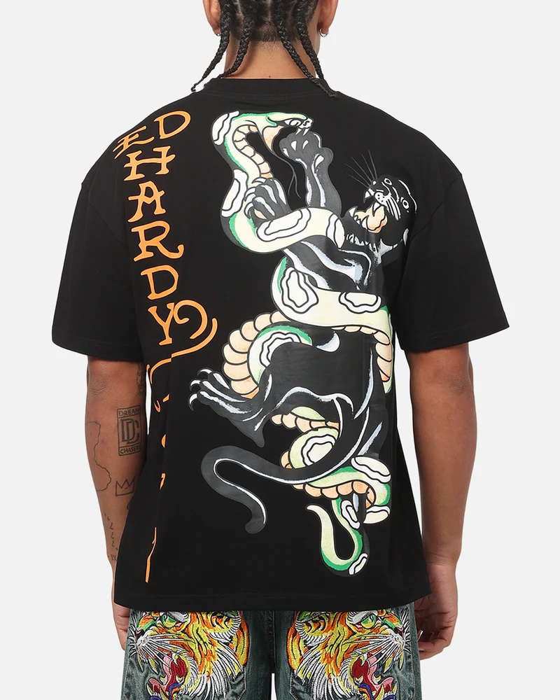 Ed Hardy Panther T-Shirt Black