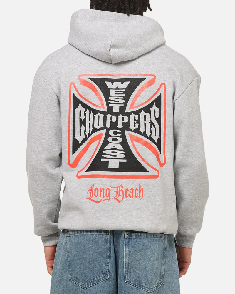 West Coast Choppers Choppers Cross Hoodie Grey Marle