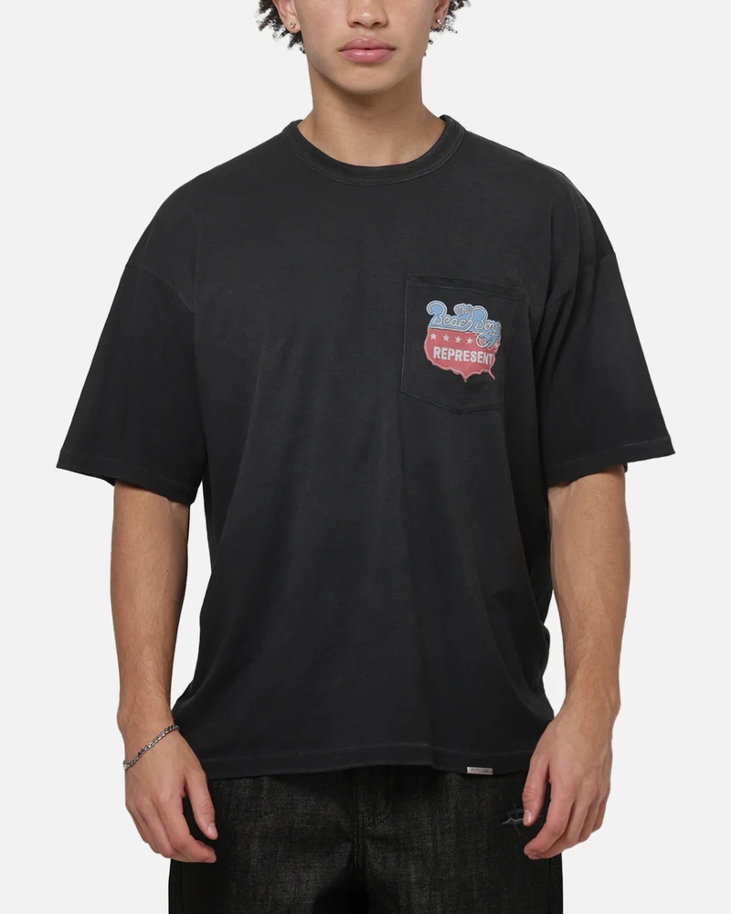 Represent Beach Boys Americas Band T-Shirt Stained Black