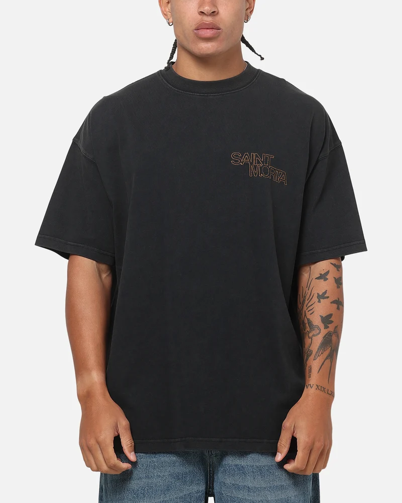 Saint Morta Heritage V2 Boxy T-Shirt Washed Black