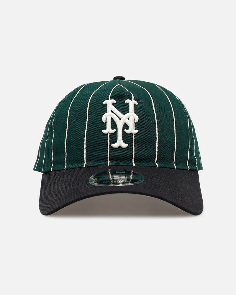 New Era New York Mets 'Pinstripe' 9FORTY A-Frame Snapback Dark Green