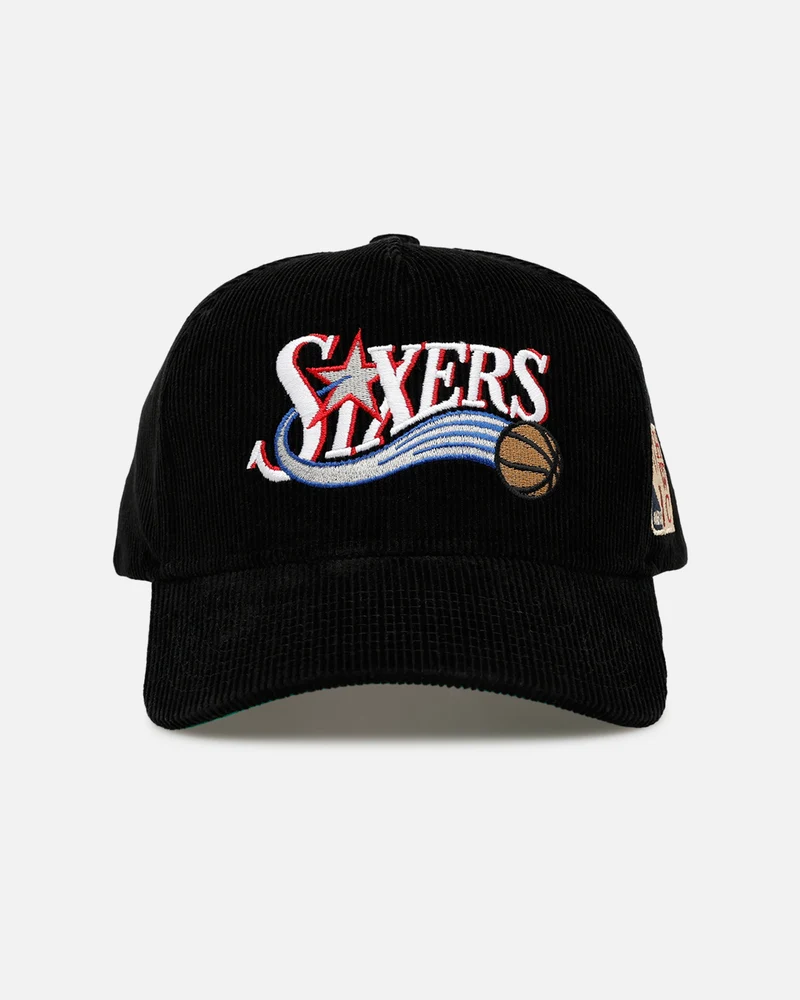 Mitchell & Ness Philadelphia 76ers 'Vintage Cord' Pro Pinch Snapback Black