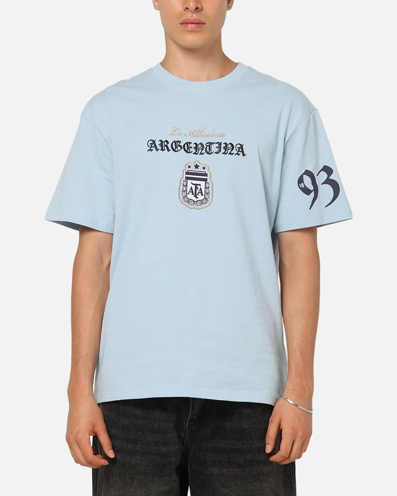 Majestic Athletic Argentina Halftone Crest T-Shirt Argentina Blue