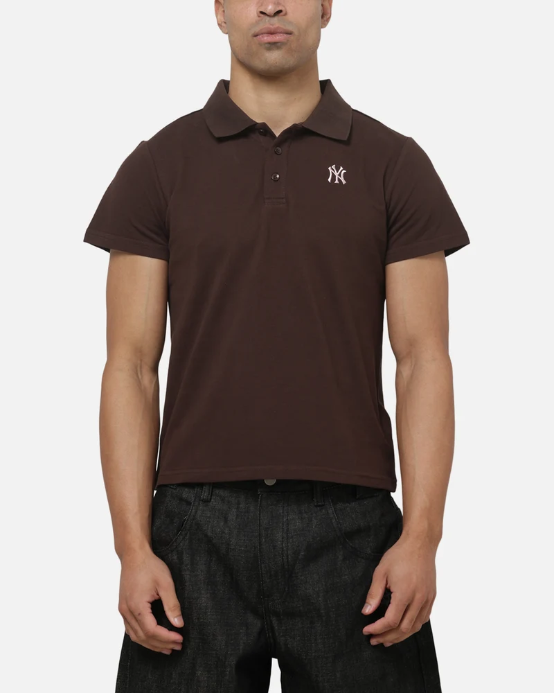 Majestic Athletic New York Yankees Baby Fit Polo T-Shirt Seal Brown